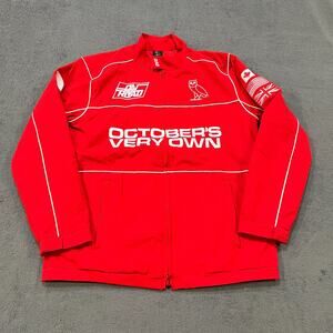 OVO October’s Very Own On Road Full Zip Track Jacket Red Drake Flag Patch-XL
